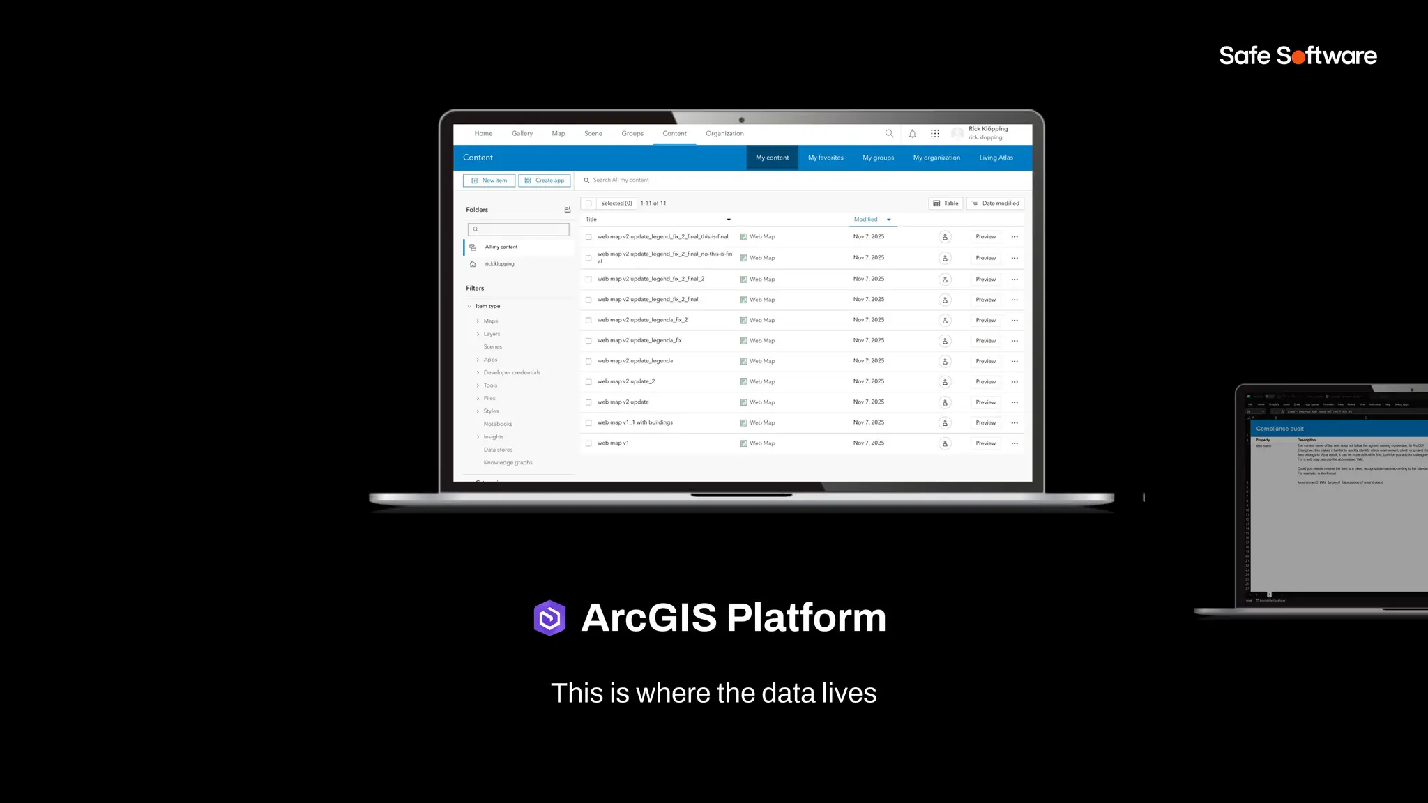 ArcGIS Platform
This is where the data lives
 