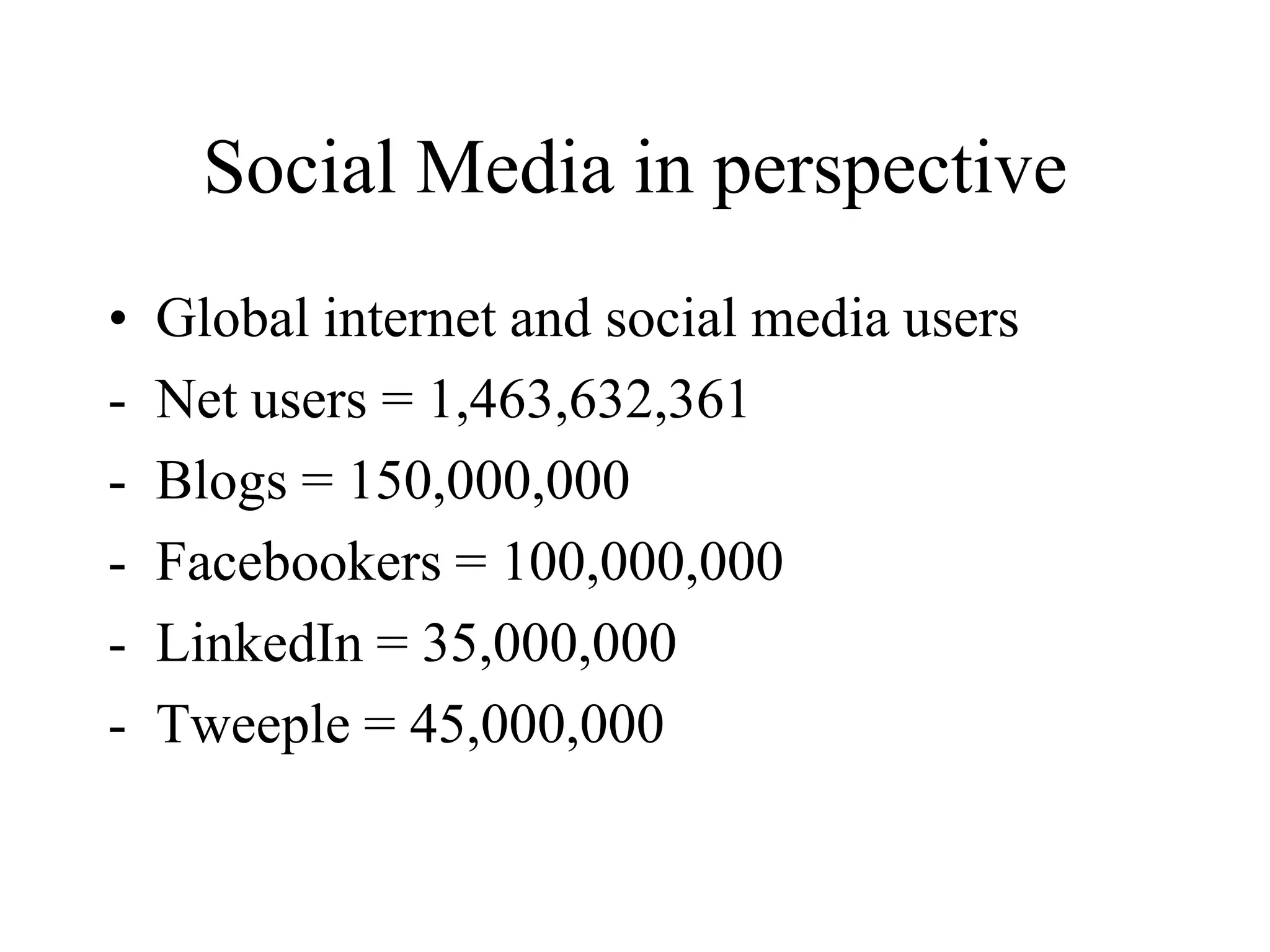 Setting expectationsSocial media isn’t a miracle cureIt may take a long time for your social media investment to pay offIt might even never pay off