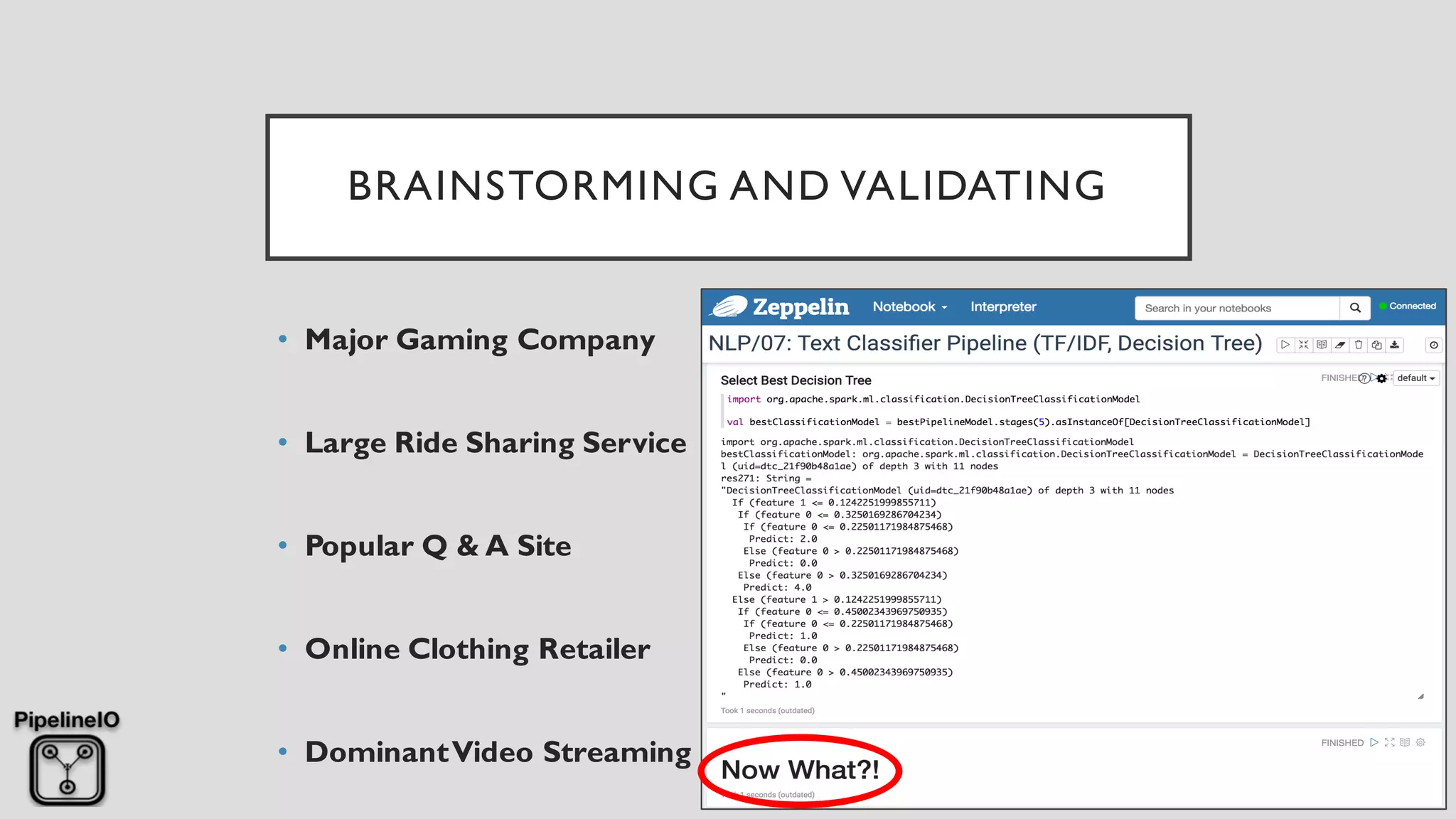 BRAINSTORMING AND VALIDATING
• Major Gaming Company
• Large Ride Sharing Service
• Popular Q & A Site
• Online Clothing Retailer
• DominantVideo Streaming
 