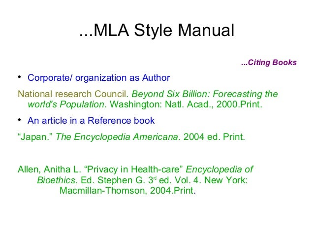 Citation And Style Mannuals