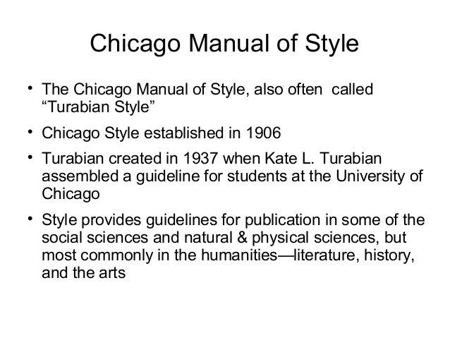 Chicago manual style essay citation