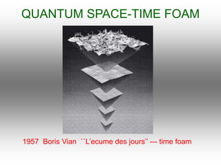 QUANTUM SPACE-TIME FOAM
1957 Boris Vian ``L’ecume des jours’’ --- time foam
 