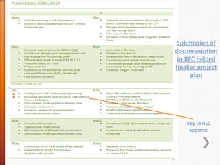Submission of
documentation
to REC helped
finalise project
plan

Key to REC
approval
3

 