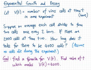 Exponential grwoth and decay calc 111 college level | PDF