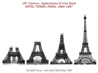 19th Century: Applications of Iron Steel
  EIFFEL TOWER, PARIS, 1884-1887
 