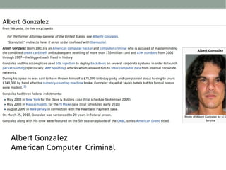 Albert Gonzalez
American Computer Criminal

 