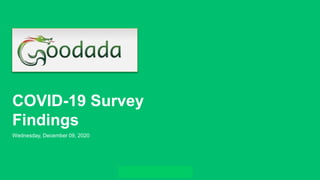 Powered by
COVID-19 Survey
Findings
Wednesday, December 09, 2020
 