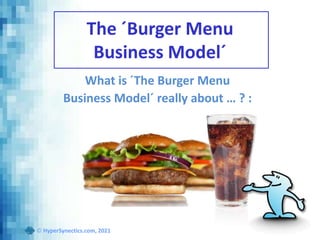 The ´Burger Menu
Business Model´
What is ´The Burger Menu
Business Model´ really about … ? :
© HyperSynectics.com, 2021
 