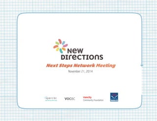 Next Steps Network Meeting
November 21, 2014
VOCBC
 