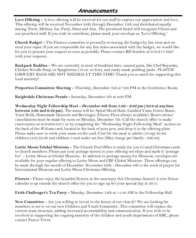 Baptist hanging of the greens ceremony