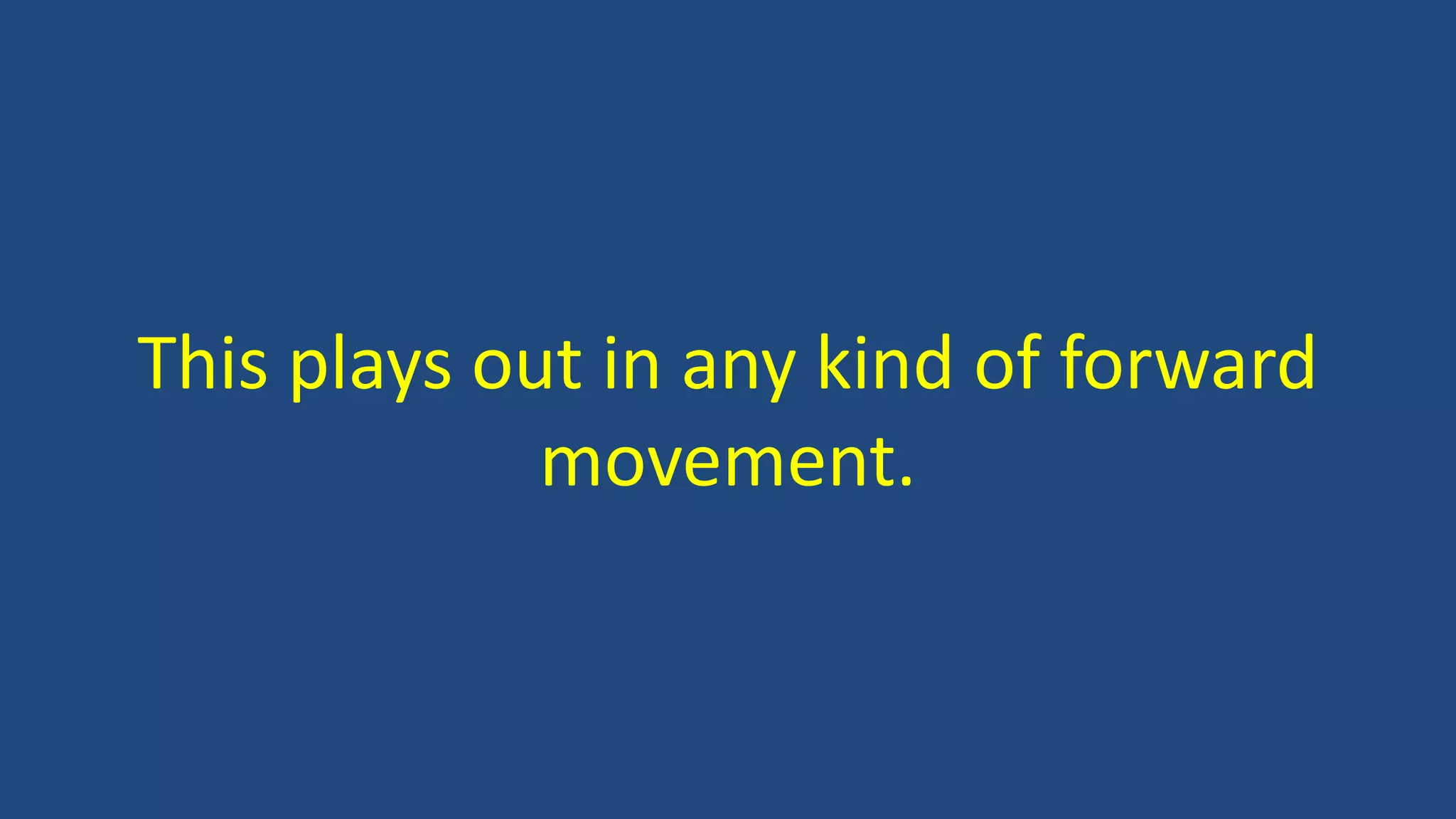 This plays out in any kind of forward
movement.
 