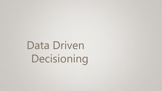 Data Driven
Decisioning
 