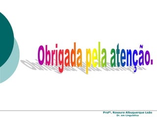 Profª. Rosaura Albuquerque Leão
Dr. em Linguística
 