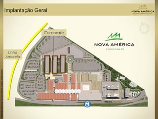 Materialpreliminardeusointerno,sujeitoaalterações.
Implantação Geral
Corporate
Linha
Amarela
 