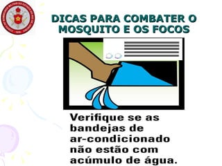 DICAS PARA COMBATER O MOSQUITO E OS FOCOS 