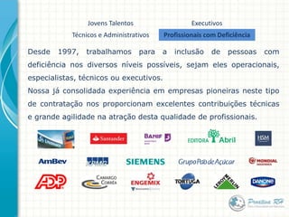 InovaçãoAtravés da participação nas feiras de carreira das principais instituições de ensino, a Proativa RH criou e consolidou um vasto banco de dados, constantemente atualizado, deste público.A expertise em seleção com base em competências nos capacita a criar, conduzir e administrar seu processo seletivo, de acordo com a sua necessidade.