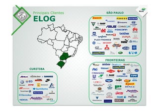 Principais Clientes
ELOG
SÃO PAULO
FRONTEIRAS
CURITIBA
 