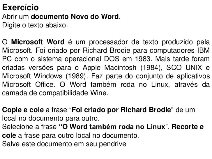 Aula de revisão de word