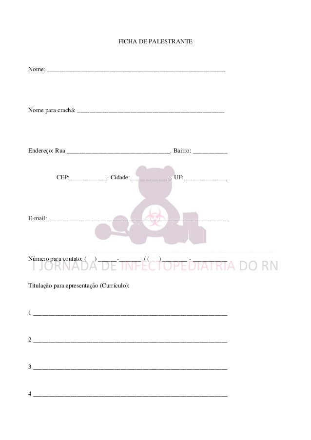 Carta Convite (Modelo) - I Jornada de Infectopediatria do RN