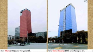 Torre Allianz (1993) carrer Tarragona 107. Torre Núñez i Navarro (1993) carrer Tarragona 141.
 