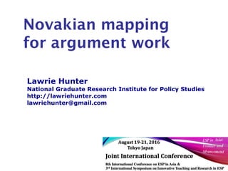 Lawrie Hunter
National Graduate Research Institute for Policy Studies
http://lawriehunter.com
lawriehunter@gmail.com
Novakian mapping
for argument work
 