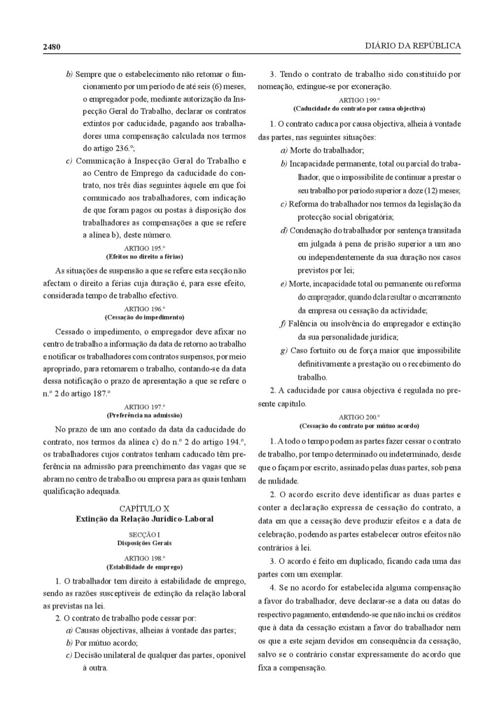 nova lei de trabalho