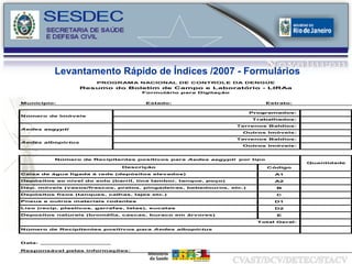 Levantamento Rápido de Índices /2007 - Formulários 