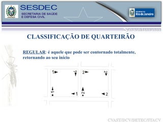 CLASSIFICAÇÃO DE QUARTEIRÃO REGULAR :  é aquele que pode ser contornado totalmente, retornando ao seu início 