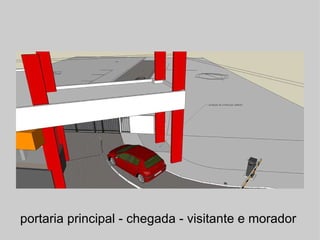 portaria principal - chegada - visitante e morador  