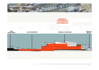 Projeto Arquitetônico
Terminal Rodoviário



                          SUBSOLO
                           1
                        1ºPAVIMENTO
                           3
                        2ºPAVIMENTO




                                      12
 