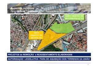 Aspectos Jurídicos
  Programa de Desapropriação, Remoção e Reassentamento




PROJETOS de REMOÇÃO e REASSENTAMENTO ELABORAD0S

AUTORIZAÇÃO LEGISLATIVA PARA DE AQUISIÇÃO DOS TERRENOS DA UNIÃO

                                                             34
 