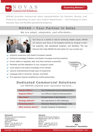 NOVAS Export - Your Partner in Sales in Eastern Europe
