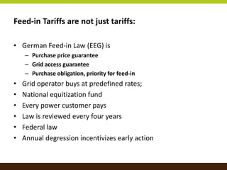 Renewable Energy Policy in Germany