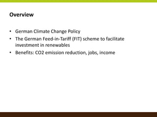 Renewable Energy Policy in Germany