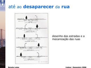 até ao desaparecer da rua




                 desenho das estradas e a
                 mecanização das ruas




Renata Lajas              Lisboa | Dezembro 2008
 