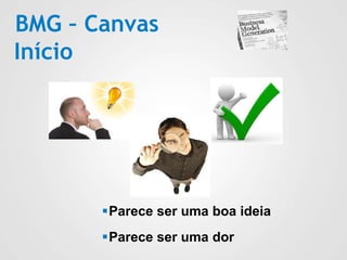 BMG – Canvas
Início
Parece ser uma boa ideia
Parece ser uma dor
 