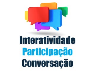 Interatividade
Participação
Conversação
 