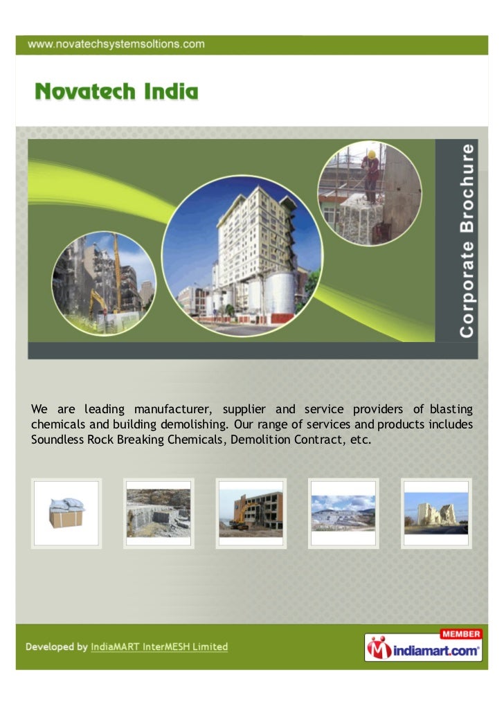 We are leading manufacturer, supplier and service providers of blastingchemicals and building demolishing. Our range of se...