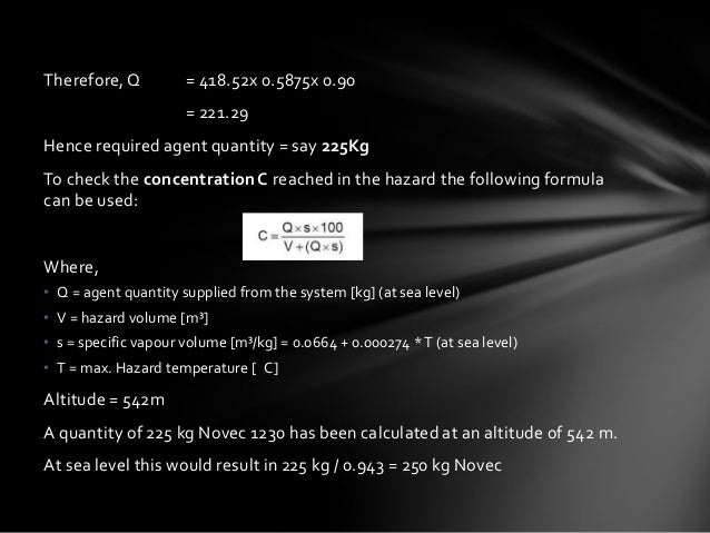 Novec 1230 Flooding System Calculations Sheets