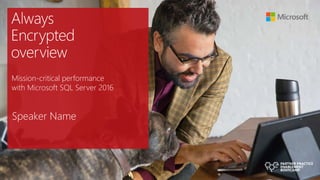 Speaker Name
Mission-critical performance
with Microsoft SQL Server 2016
 