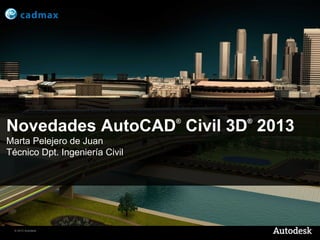 Novedades AutoCAD Civil 3D 2013 ®   ®


Marta Pelejero de Juan
Técnico Dpt. Ingeniería Civil




  © 2012 Autodesk
 