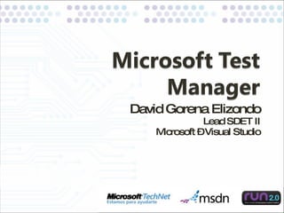 David Gorena Elizondo Lead SDET II Microsoft – Visual Studio 