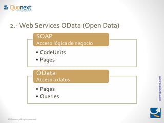 2.- Web Services OData (Open Data)




                                      www.quonext.com
© Quonext, all rights reserved
 