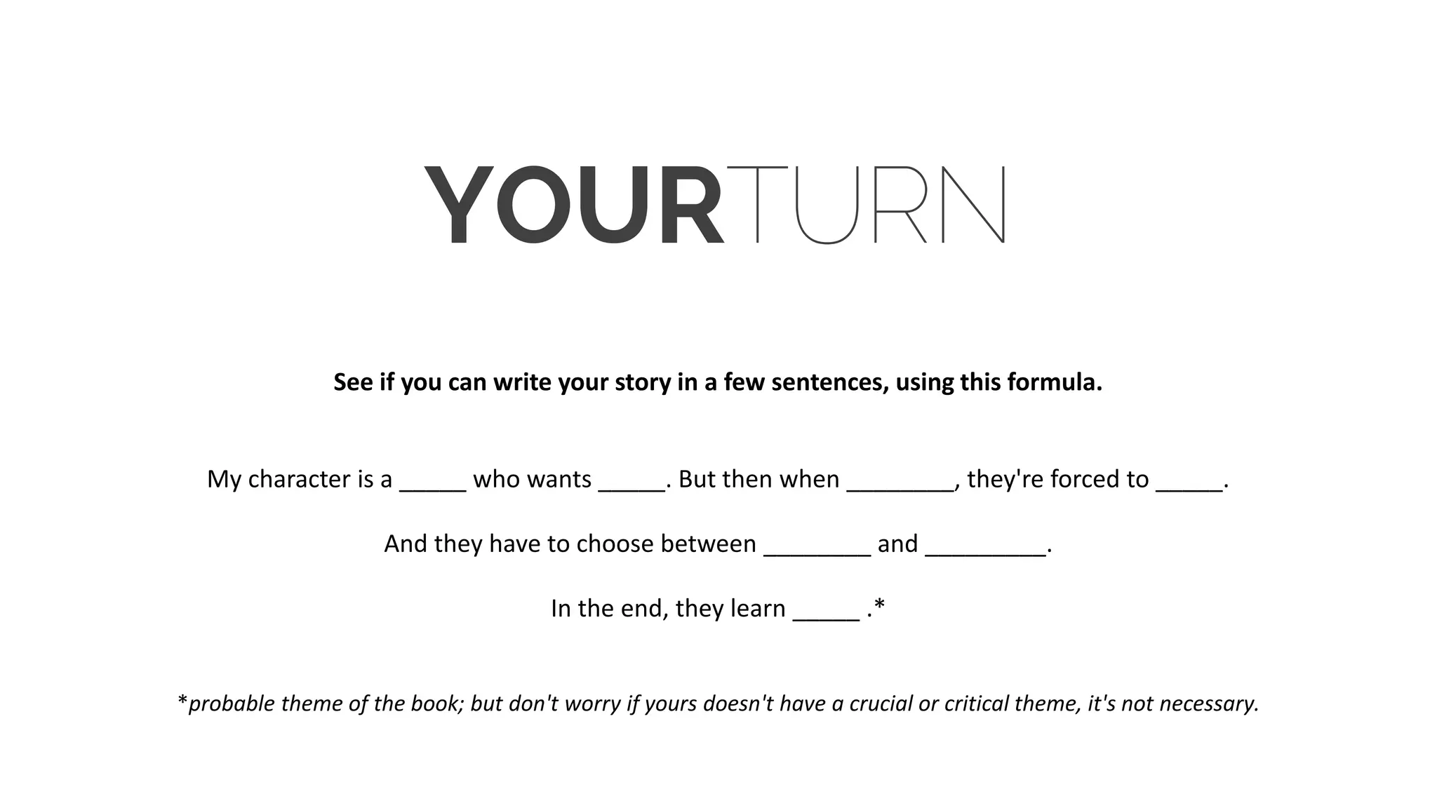 See if you can write your story in a few sentences, using this formula.
My character is a _____ who wants _____. But then when ________, they're forced to _____.
And they have to choose between ________ and _________.
In the end, they learn _____ .*
*probable theme of the book; but don't worry if yours doesn't have a crucial or critical theme, it's not necessary.
YOURTURN
 