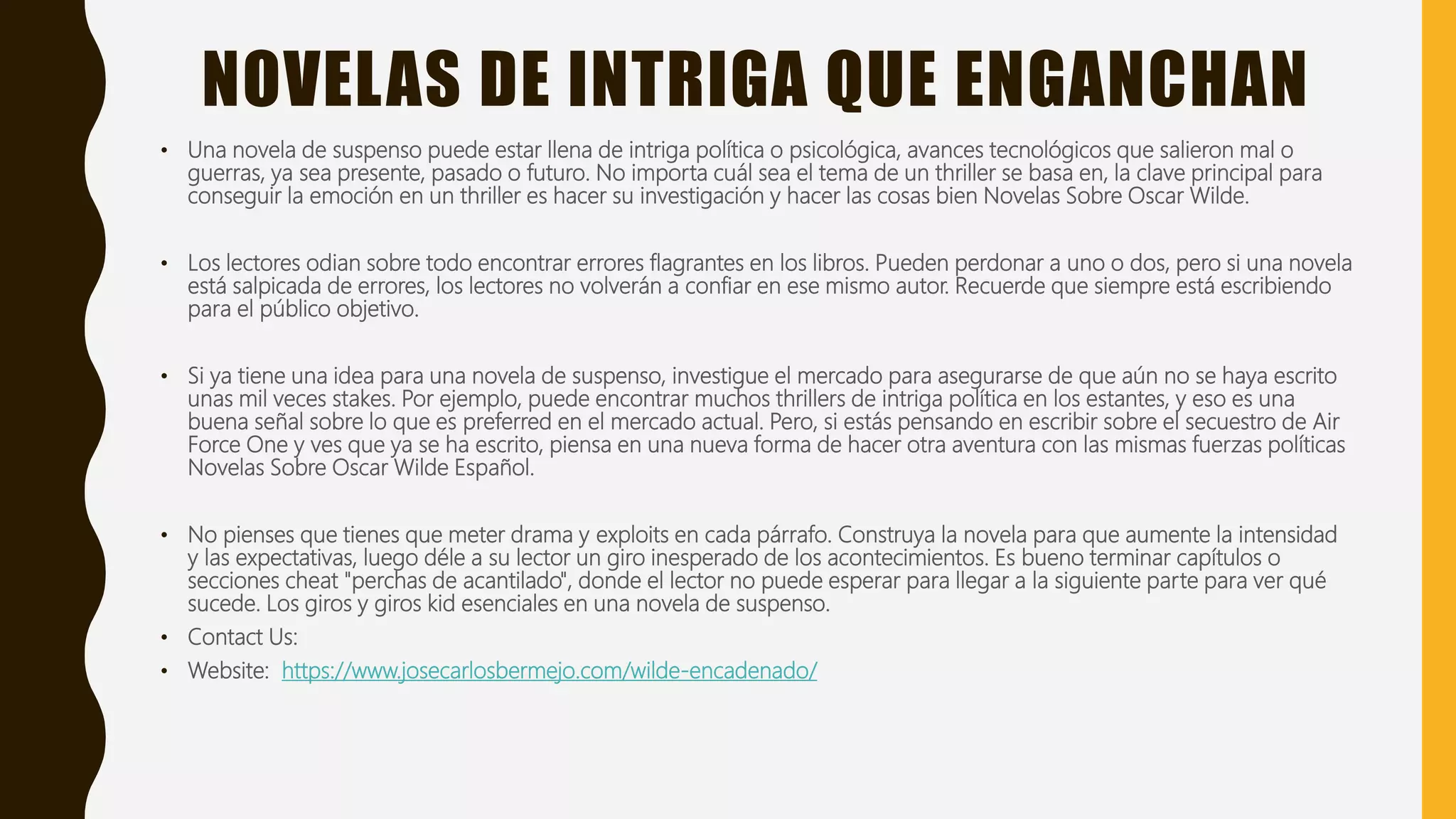Novelas de intriga | PPTX