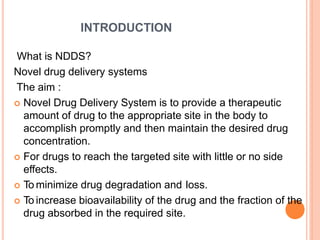 Novel drug delivery system review | PPT