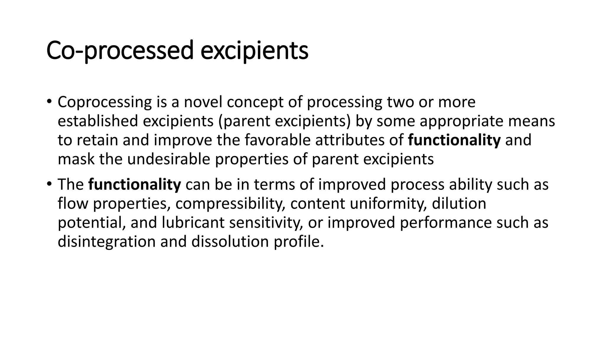 Novel excipients | PDF