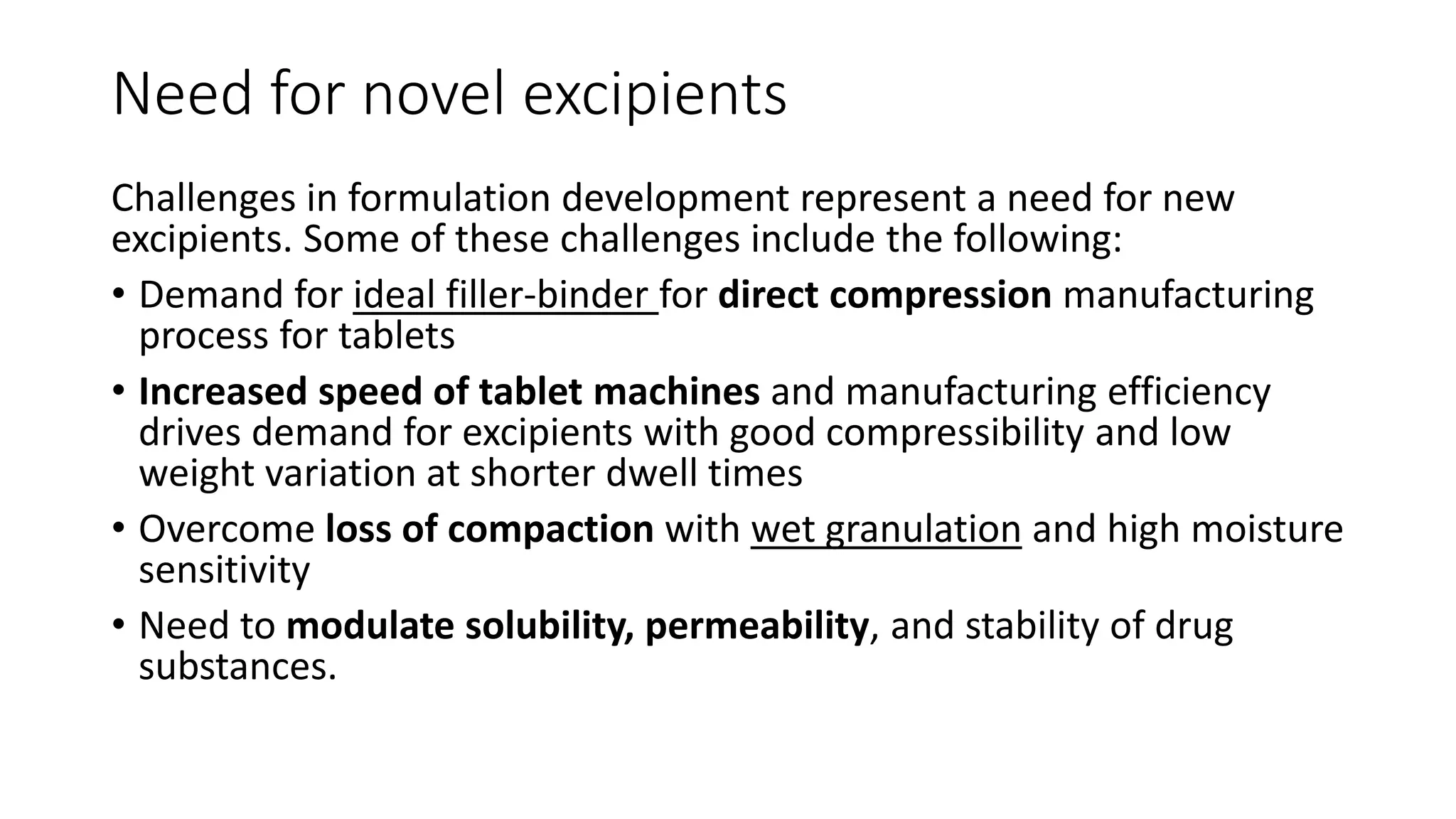 Novel Excipients Pdf