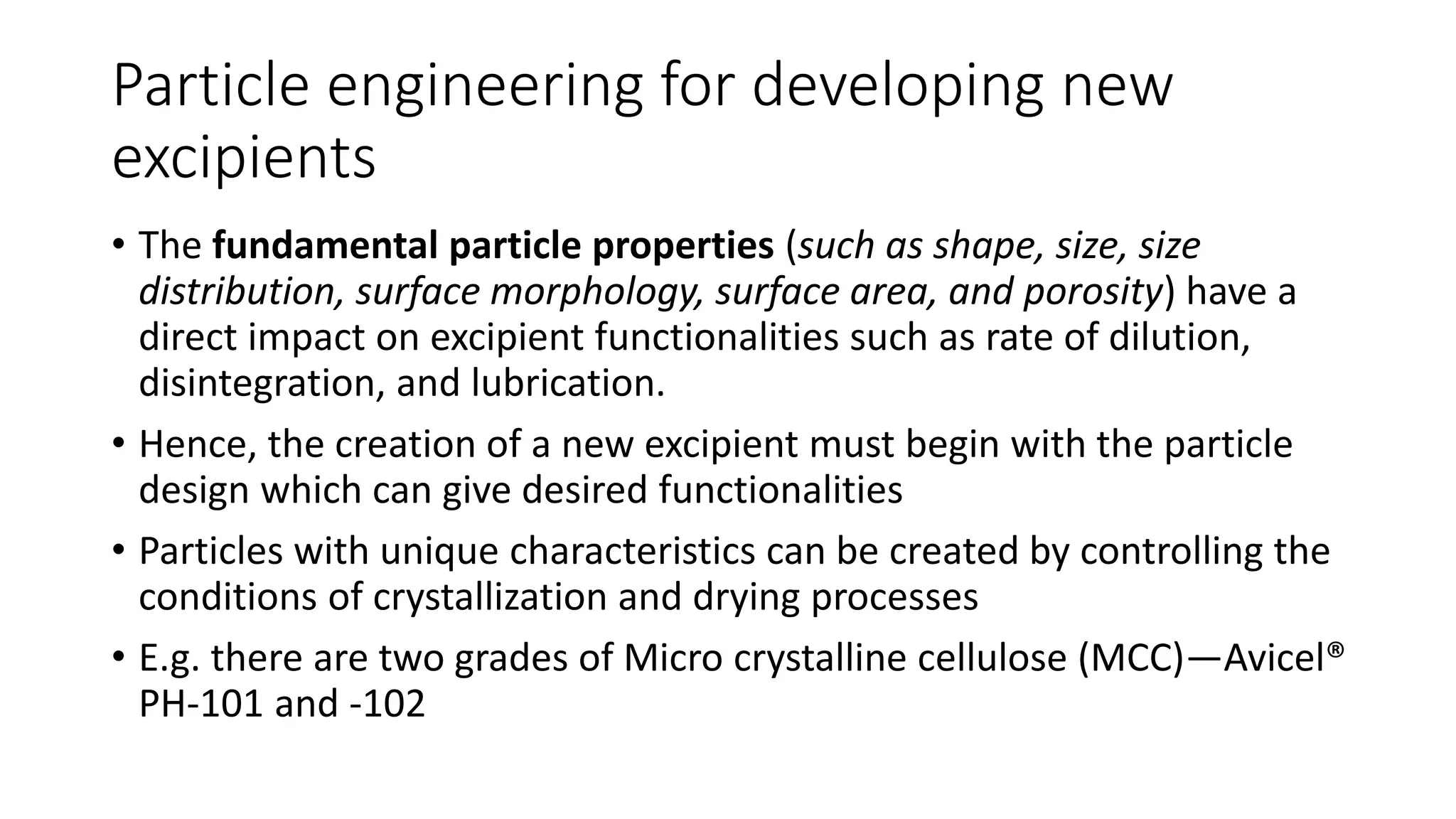 Novel Excipients Pdf