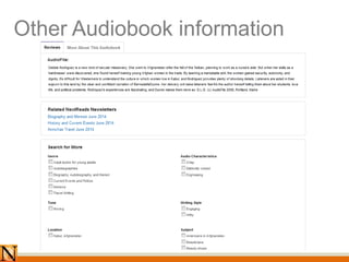 Other Audiobook information
 